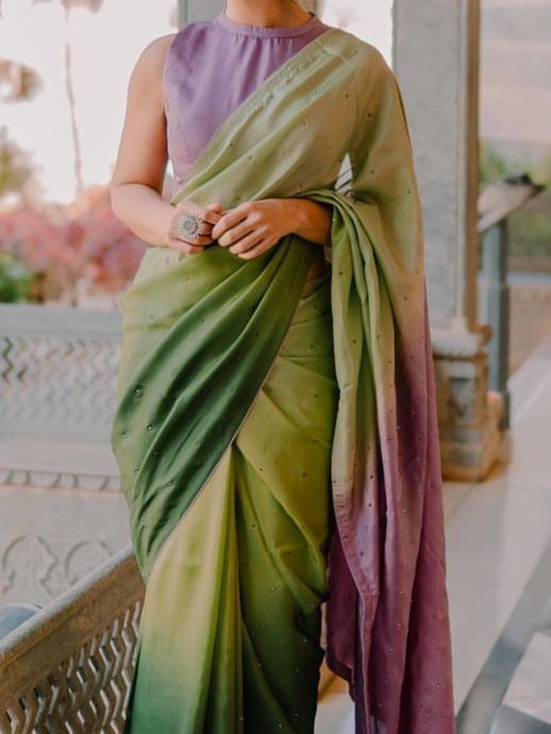 Embroidered Net Saree